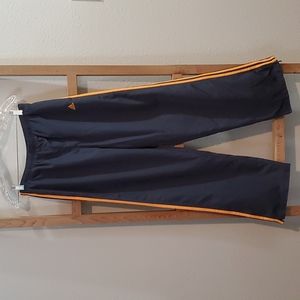 Adidas Navy Track Pants with Orange Stripes